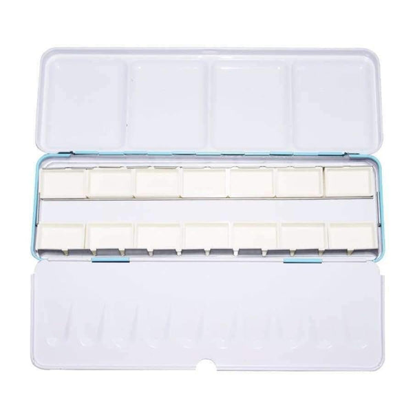 Planet Gates Watercolor Paints Palette Pigment Palett Blue Tins Box with 14 Pcs Full Pans and 24 Half Pans For Art Painting Palette Supplies