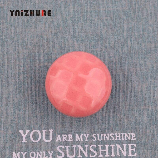 Rural Acme Nordic Style Ceramic Single Cartoon Round  Wardrobe Kitchen Garden Door Handle Modern Cabinet Handle