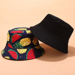 Planet Gates watermelon Panama Bucket Hat Men Women Summer Bucket Cap Banana Print Yellow Hat Bob Hat Hip Hop Gorros Fishing Fisherman Hat