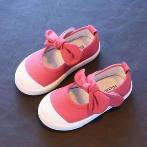 Planet Gates watermelon red / 5.5 Baby Girl Shoes Canvas Casual Kids Shoes With Bowtie Bow-knot Solid Candy Color Girls Sneakers Children Soft Shoes 21-30