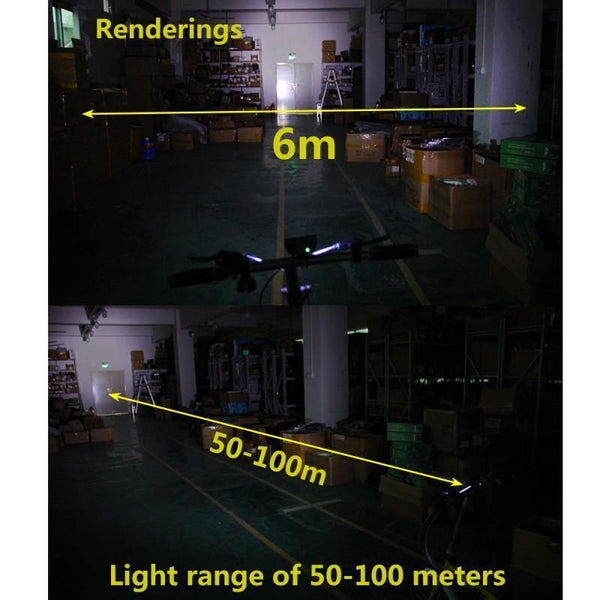 Planet Gates Waterproof  3XT6 LED Bicycle Light 10000LM Front Bike Head Light Night Cycling Lamp 5V USB Headlamp Only Lamp No Battery