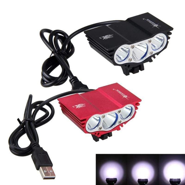 Planet Gates Waterproof  3XT6 LED Bicycle Light 10000LM Front Bike Head Light Night Cycling Lamp 5V USB Headlamp Only Lamp No Battery