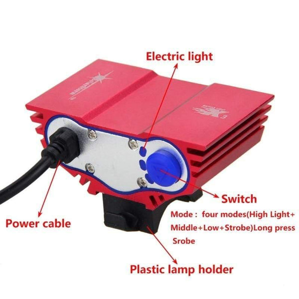 Planet Gates Waterproof  3XT6 LED Bicycle Light 10000LM Front Bike Head Light Night Cycling Lamp 5V USB Headlamp Only Lamp No Battery