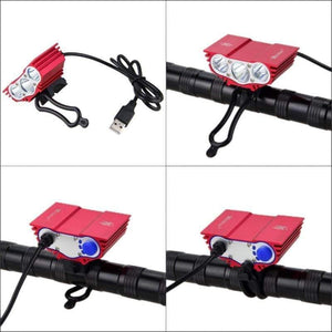 Planet Gates Waterproof  3XT6 LED Bicycle Light 10000LM Front Bike Head Light Night Cycling Lamp 5V USB Headlamp Only Lamp No Battery