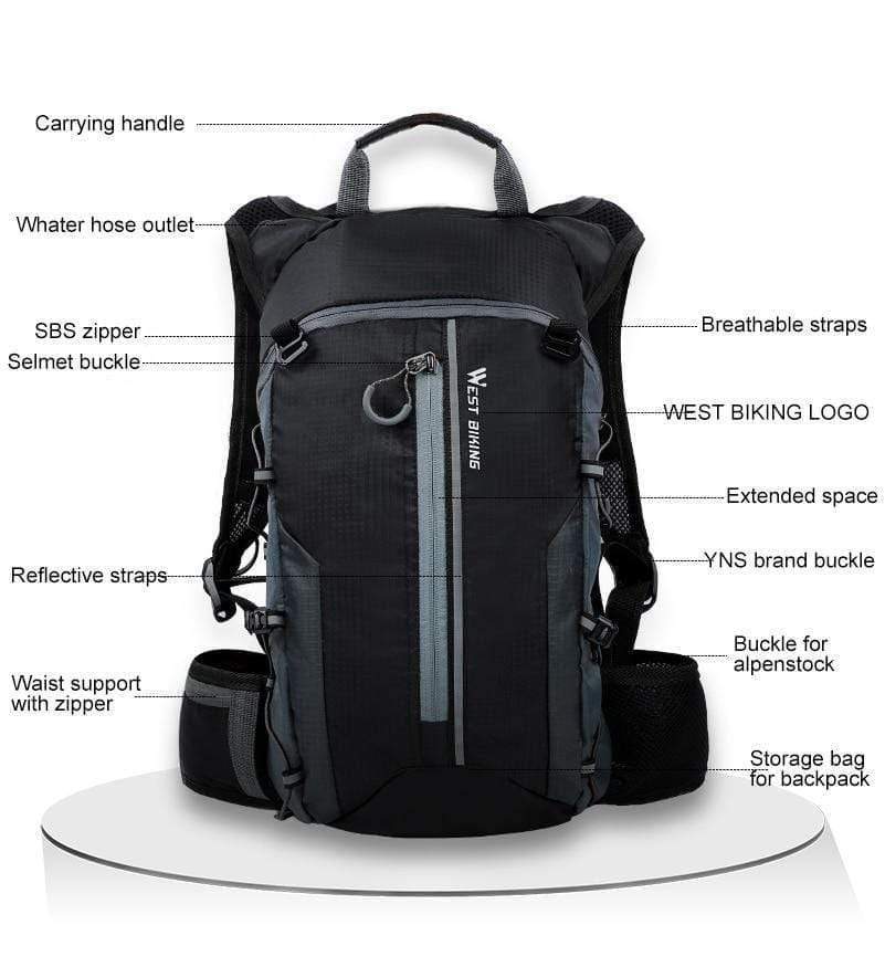 Planet Gates Waterproof Bicycle Bag Cycling Backpack Breathable 10L Ultralight Bike Water Bag Climbing Cycling Hydration Backpack