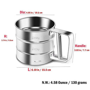 Waterproof Semi-automatic Flour Convenient Sieve Small Hand-held Baking Tool Stainless Steelv
