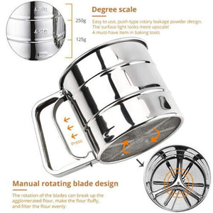 Waterproof Semi-automatic Flour Convenient Sieve Small Hand-held Baking Tool Stainless Steelv