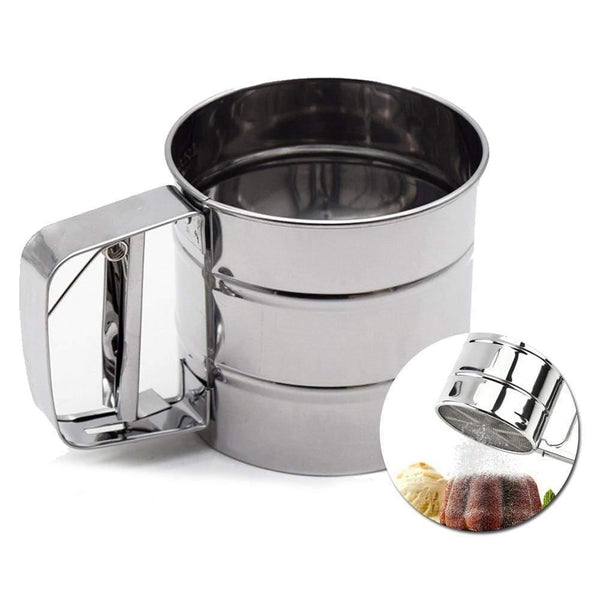 Waterproof Semi-automatic Flour Convenient Sieve Small Hand-held Baking Tool Stainless Steelv