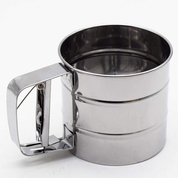 Waterproof Semi-automatic Flour Convenient Sieve Small Hand-held Baking Tool Stainless Steelv