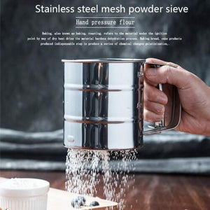 Waterproof Semi-automatic Flour Convenient Sieve Small Hand-held Baking Tool Stainless Steelv