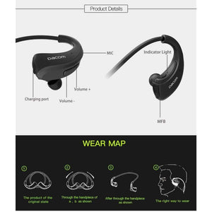 Planet Gates Waterproof Sport Wireless Earphones Bluetooth Earphone Headphone Stereo Audio Headset with Handsfree Mic for Running