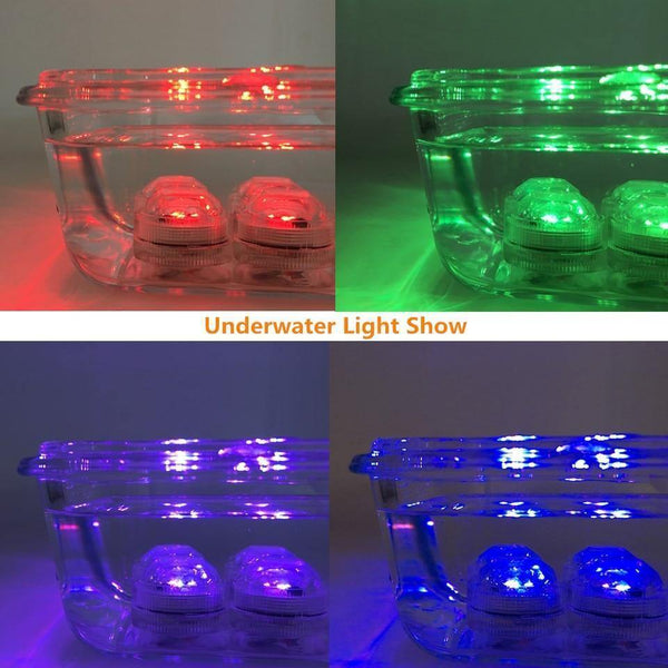 Waterproof Submersible LED Light RGB Underwater Bath Light For Wedding Tea Light Vase Bowl Party Xmas Holiday Decoration