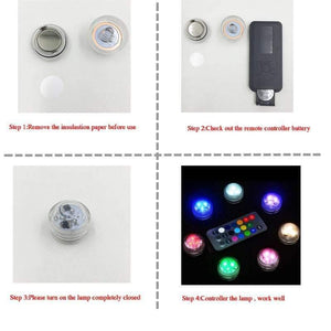 Waterproof Submersible LED Light RGB Underwater Bath Light For Wedding Tea Light Vase Bowl Party Xmas Holiday Decoration