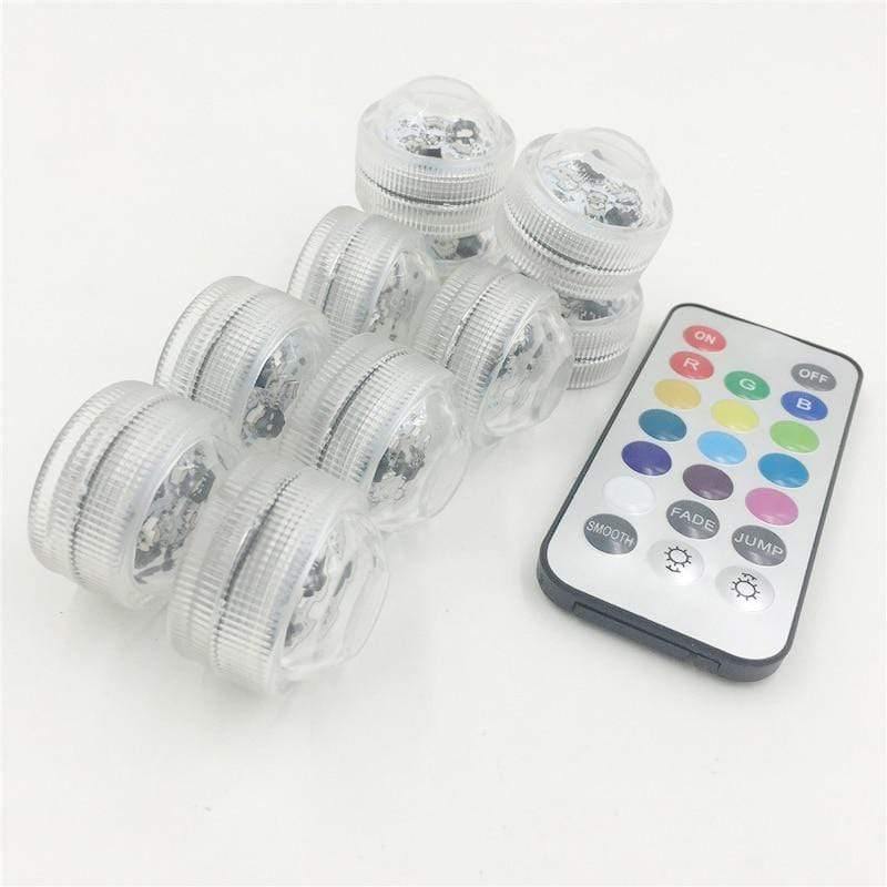 Waterproof Submersible LED Light RGB Underwater Bath Light For Wedding Tea Light Vase Bowl Party Xmas Holiday Decoration