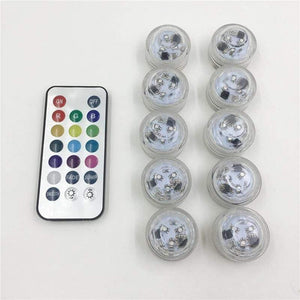 Waterproof Submersible LED Light RGB Underwater Bath Light For Wedding Tea Light Vase Bowl Party Xmas Holiday Decoration