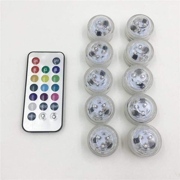 Waterproof Submersible LED Light RGB Underwater Bath Light For Wedding Tea Light Vase Bowl Party Xmas Holiday Decoration