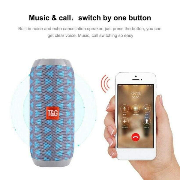 Waterproof Subwoofer Portable Bluetooth Speaker 8D Surround Loudspeake TF Card/AUX /FM Radio /Call 1200mAh For Outdoor Sports