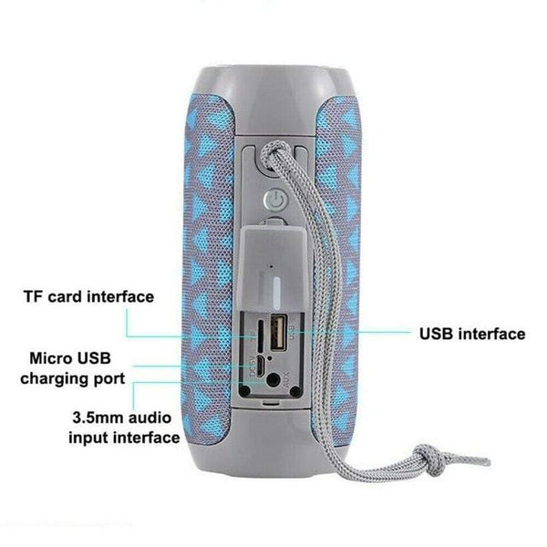 Waterproof Subwoofer Portable Bluetooth Speaker 8D Surround Loudspeake TF Card/AUX /FM Radio /Call 1200mAh For Outdoor Sports