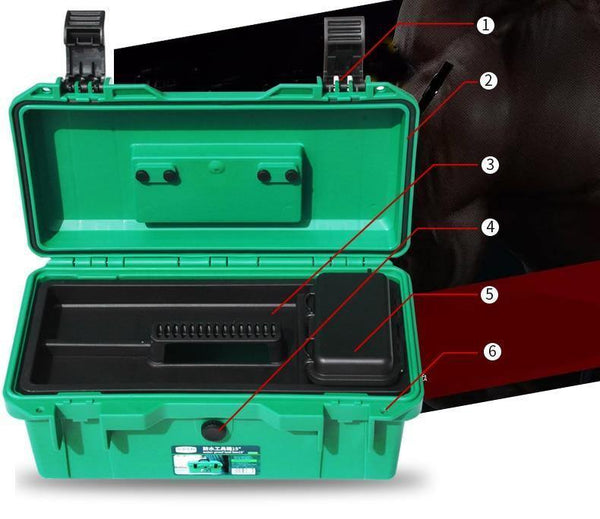 Waterproof Tool Kit 15"/17"/19" Tool box Two Layers Seal box Shockproof Case Plastic Toolbox Portable Suitcase for Tools