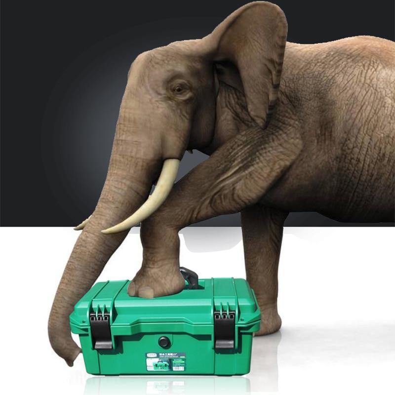 Waterproof Tool Kit 15"/17"/19" Tool box Two Layers Seal box Shockproof Case Plastic Toolbox Portable Suitcase for Tools