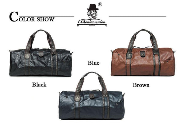 Planet Gates Waterproof Travel Bag for Women Hand  Vintage Mens Leather Travel Duffle Bags Pu Leather Weekend Bag Men