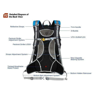 Planet Gates Waterproof Travel Hiking Backpack 40L Sports Bag Mountaineering Rucksack Shoulders Bag Climbing Backpack Outdoor Travel