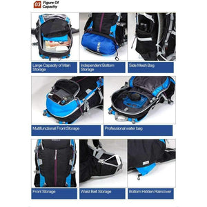 Planet Gates Waterproof Travel Hiking Backpack 40L Sports Bag Mountaineering Rucksack Shoulders Bag Climbing Backpack Outdoor Travel