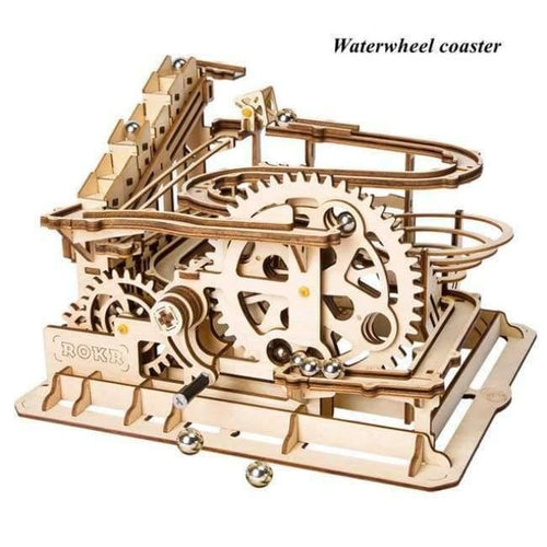 Planet Gates Waterwheel coaster / China Robotime 8 Kinds DIY Gear Drive Wooden Mechanical Model Building Kits Assembly Toy Gift for Children Teens Adult LGLK