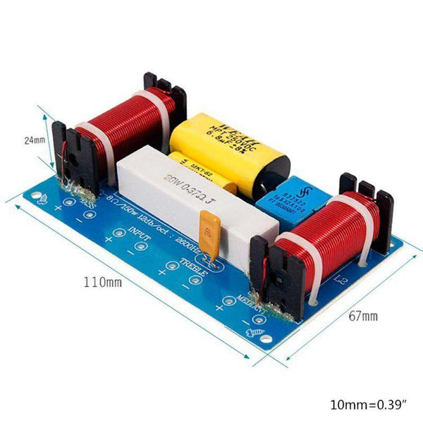 WEAH-338 3 Way 120W Speaker Audio Frequency Divider Loudspeaker Crossover Filter