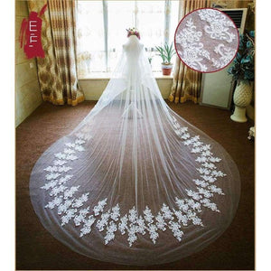 Planet Gates Wedding Accessories velos de novia Bridal Veil Long Appliques Lace Wedding Veil veu de noiva curto