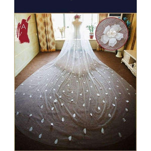 Planet Gates Wedding Accessories velos de novia Bridal Veil Long Appliques Lace Wedding Veil veu de noiva curto