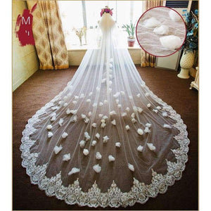 Planet Gates Wedding Accessories velos de novia Bridal Veil Long Appliques Lace Wedding Veil veu de noiva curto