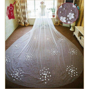Planet Gates Wedding Accessories velos de novia Bridal Veil Long Appliques Lace Wedding Veil veu de noiva curto