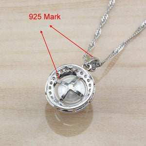 Planet Gates Wedding Bridal Costume 925 Silver Jewelry Sets With Natural Freshwater Pearl White Stone CZ For Women Sets