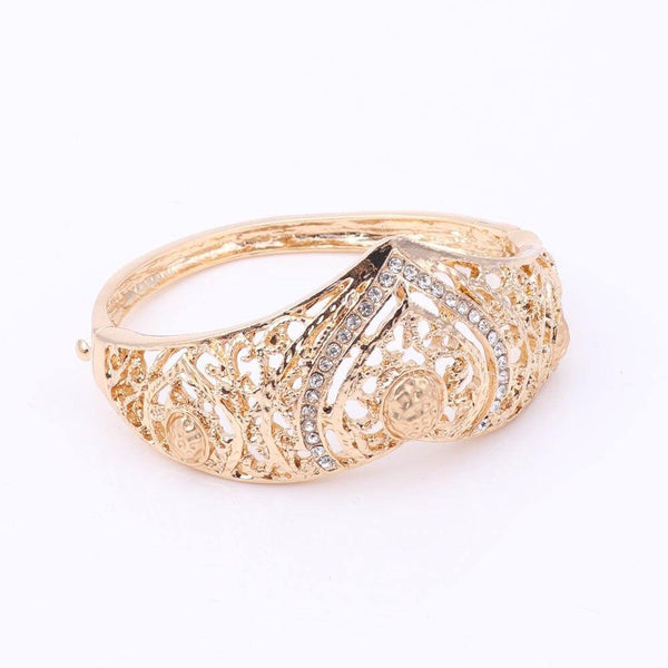 Planet Gates Wedding Bridal Costume Jewelry Sets Dubai Indian Gold Color Heart Shaped Necklace Earrings Ring Sets For Women