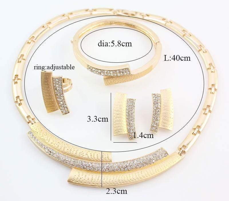 Planet Gates Wedding Bridal Crystal Rhinestone Jewelry Sets African Beads Dubai Gold Color Statement Jewellery Costume