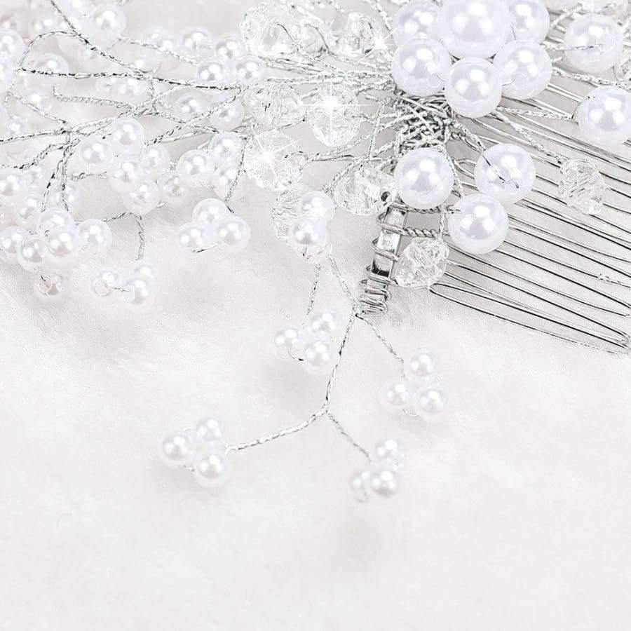 Planet Gates Wedding Bridal Hair Comb Clip Crystal Rhinestone Flower Faux Pearl Hairpin hair care