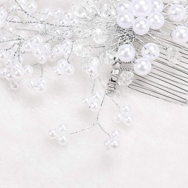 Planet Gates Wedding Bridal Hair Comb Clip Crystal Rhinestone Flower Faux Pearl Hairpin hair care
