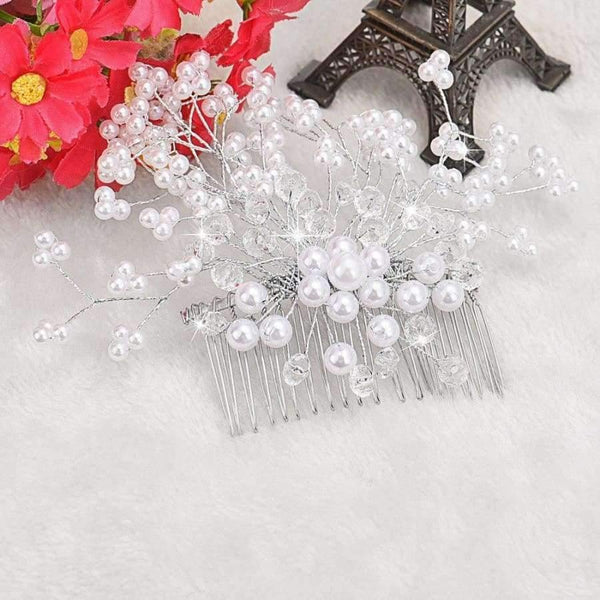 Planet Gates Wedding Bridal Hair Comb Clip Crystal Rhinestone Flower Faux Pearl Hairpin hair care
