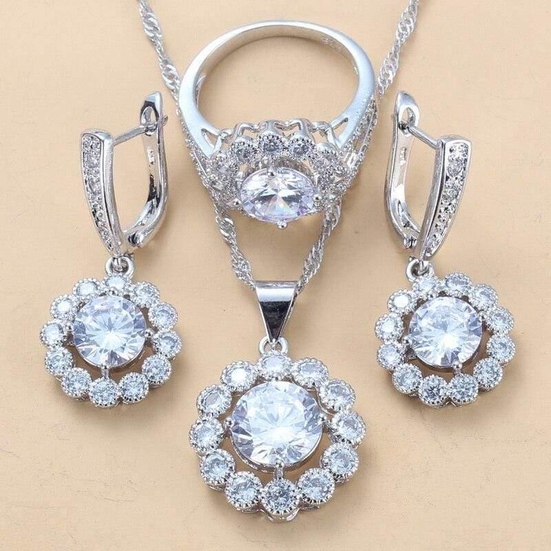 Planet Gates Wedding Costume 925 Sterling Silver White Zircon Jewelry Sets For Women Bridal Accessories  Jewel