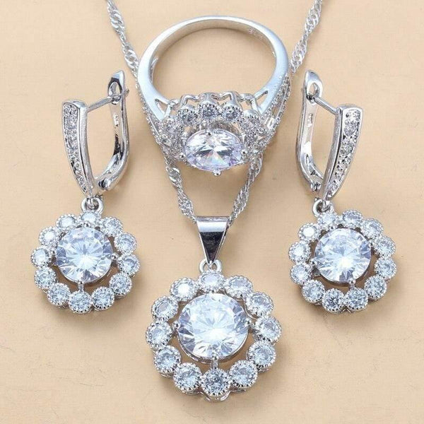 Planet Gates Wedding Costume 925 Sterling Silver White Zircon Jewelry Sets For Women Bridal Accessories  Jewel