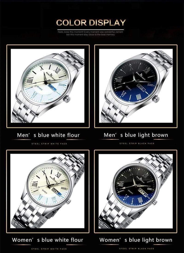 Planet Gates Wedding Couple Watches for Lovers Steel Waterproof Gifts Couples Watch Man and Ladies Dress Men Clock Reloj Hombre