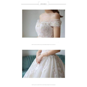 Planet Gates Wedding Dress off shoulder appliques Wedding party gown lace-up Vestidos de noiva Bride dresses long marriage