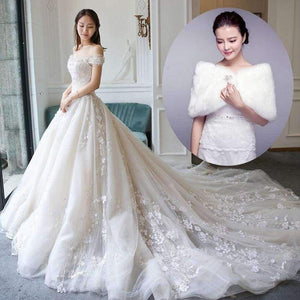 Planet Gates Wedding Dress off shoulder appliques Wedding party gown lace-up Vestidos de noiva Bride dresses long marriage