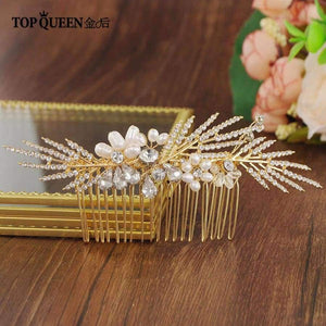 Planet Gates Wedding Elegant Accessories Bridal Hair Comb with Crystal and Pearl Bridal Gold Accessories Fast Shipping
