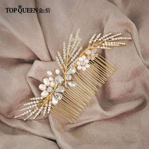 Planet Gates Wedding Elegant Accessories Bridal Hair Comb with Crystal and Pearl Bridal Gold Accessories Fast Shipping