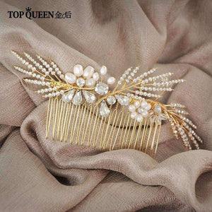 Planet Gates Wedding Elegant Accessories Bridal Hair Comb with Crystal and Pearl Bridal Gold Accessories Fast Shipping