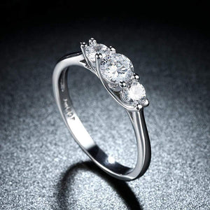 Planet Gates Wedding Engagement Rings For Women Vintage 925 Sterling Silver Crystal Valentine's Day Deals Silver