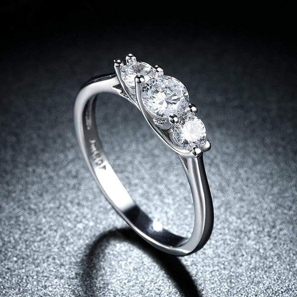 Planet Gates Wedding Engagement Rings For Women Vintage 925 Sterling Silver Crystal Valentine's Day Deals Silver