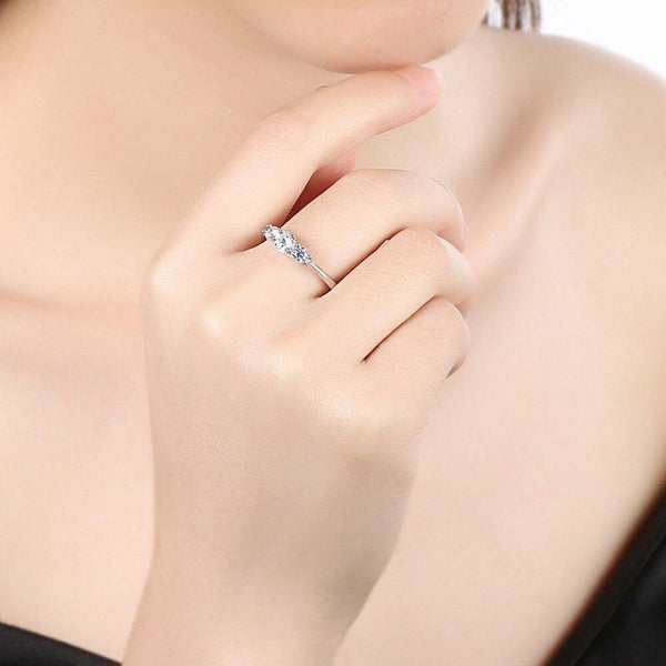 Planet Gates Wedding Engagement Rings For Women Vintage 925 Sterling Silver Crystal Valentine's Day Deals Silver